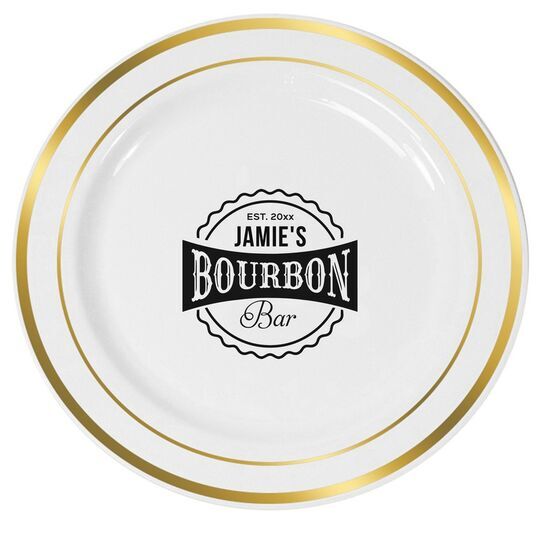 My Bourbon Bar Premium Banded Plastic Plates